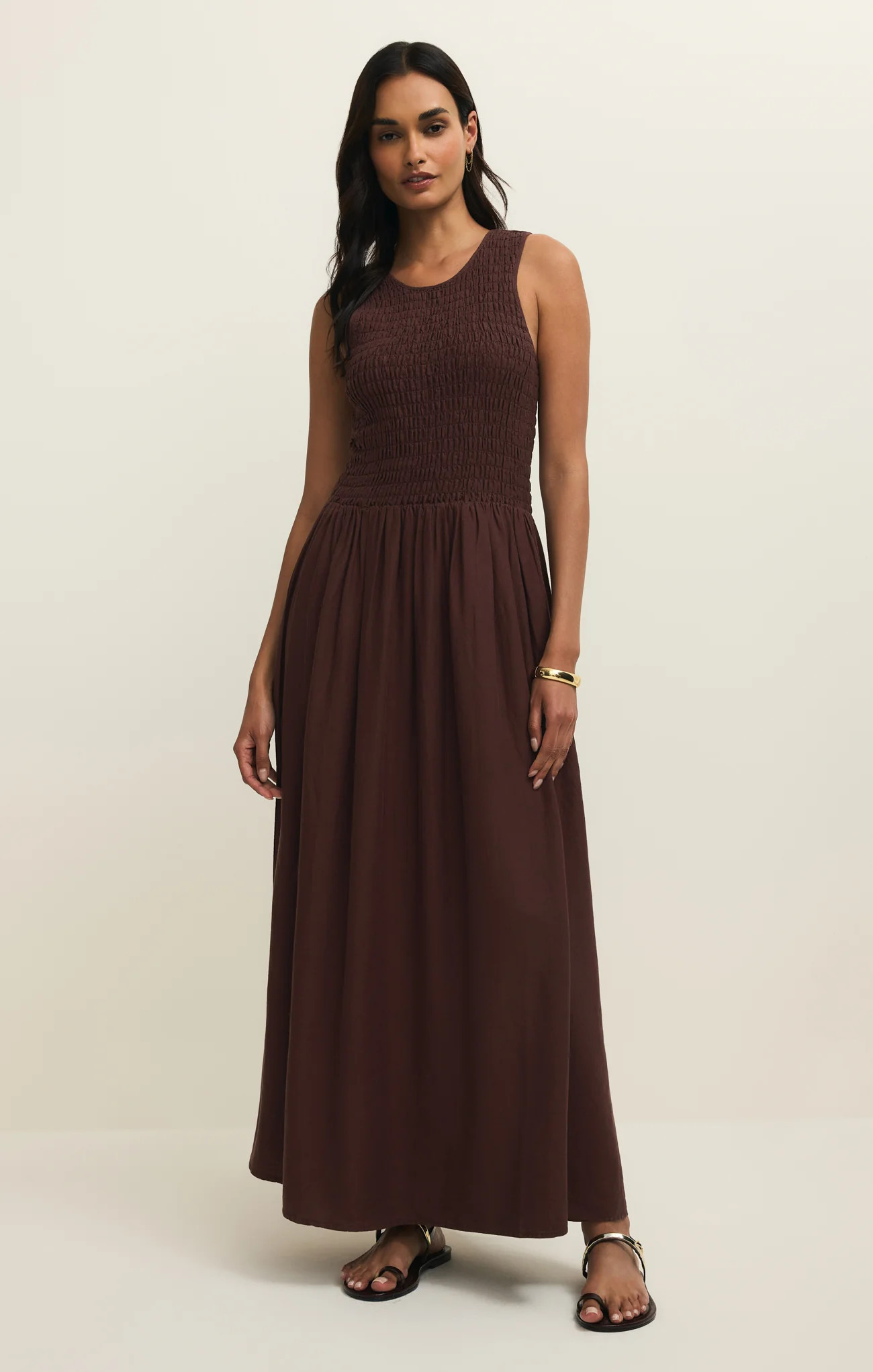 Z SUPPLY Women's Juniper Linen Maxi Dress, Chocolate Cherry, Medium | Z Supply