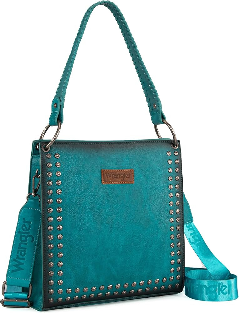 Wrangler Tote Shoulder Purse for Women Western Solid Vintage Satchel Crossbody Bag | Amazon (US)