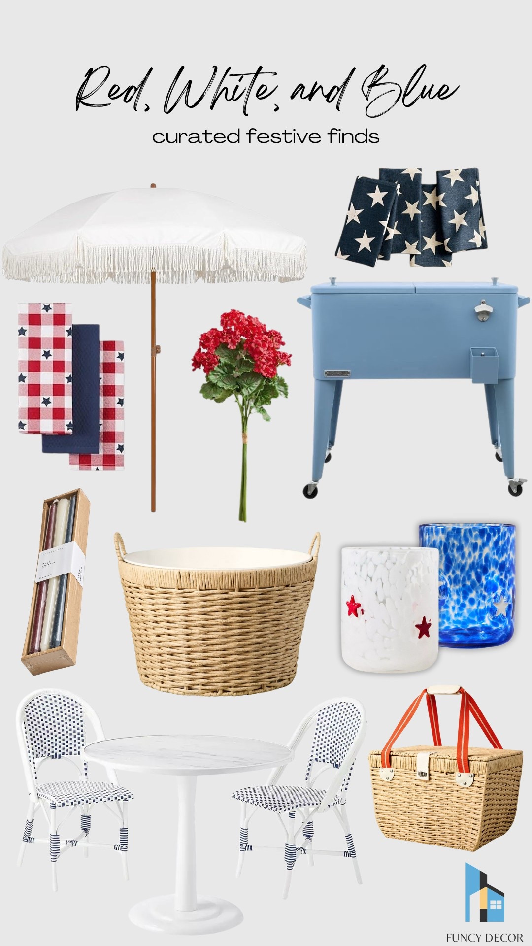 Red, white, and blue curated home finds for parties, summer, outdoors. 

#LTKHome #LTKParties #LTKSeasonal