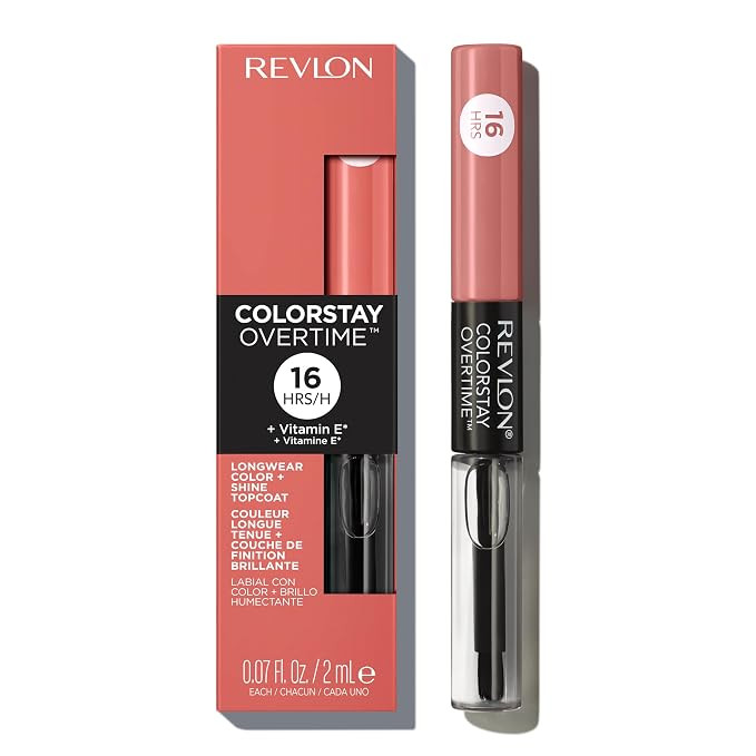 Revlon ColorStay Overtime Liquid Lipstick with Clear Lip Gloss, Long-Lasting Lip Color, Dual Ende... | Amazon (US)
