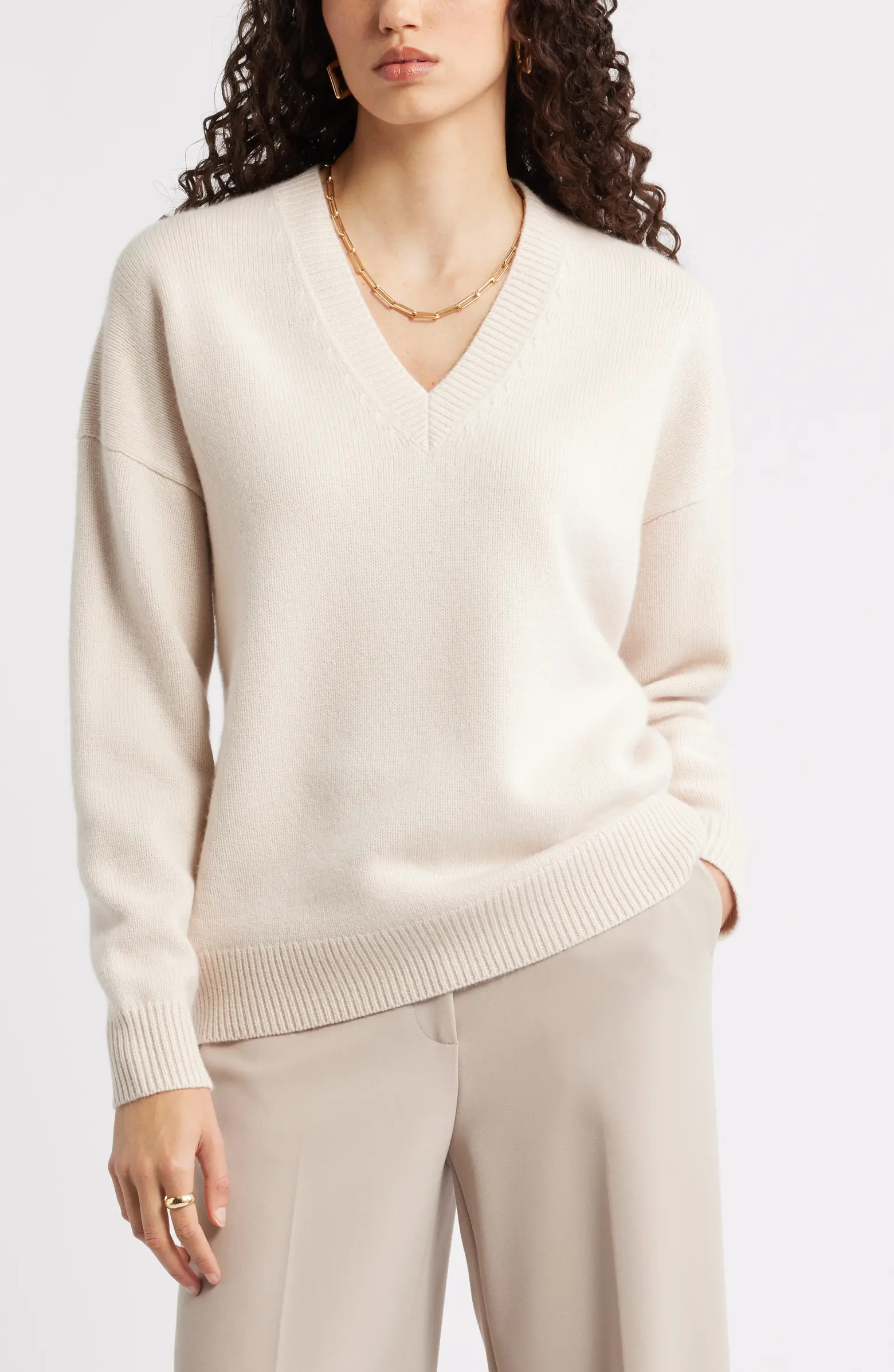 V-Neck Wool & Cashmere Sweater | Nordstrom