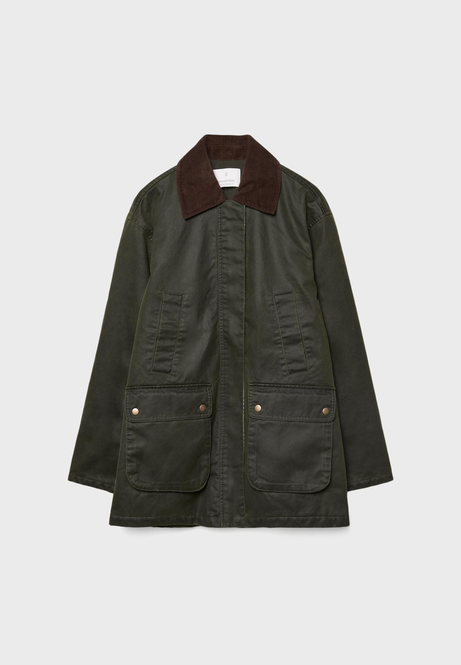 Waxed parka with multiple pockets - Women's See all | Stradivarius United Kingdom | Stradivarius (UK)