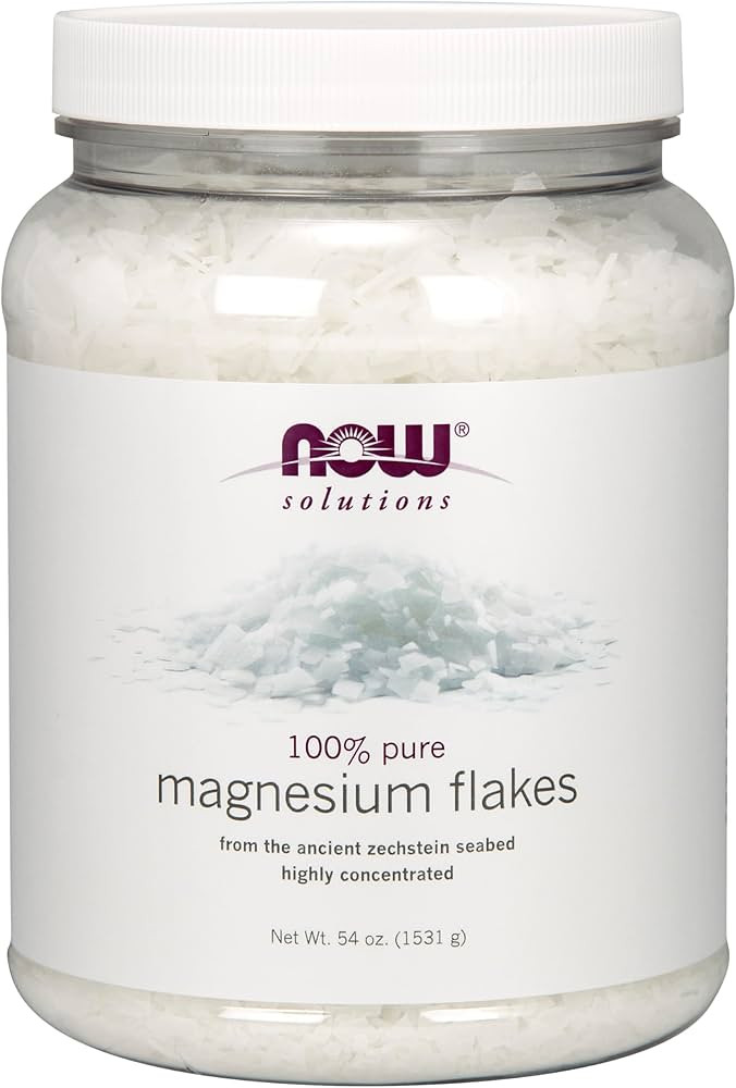 NOW Foods Solutions, Magnesium Flakes, 100% Pure, from the Ancient Zechstein Seabed, Highly Conce... | Amazon (US)