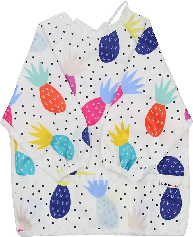 Pikababy Waterproof Long Sleeved bib with Pocket for Toddlers, Girl boy, Unisex | Amazon (US)