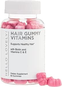 Hello Lovely! Hair Vitamins Gummies with Biotin 5000 mcg Vitamin E & C Support Hair Growth, Premi... | Amazon (US)