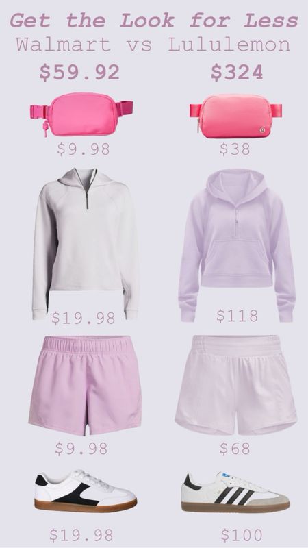 GET THE LOOK FOR LESS: lululmeon vs walmart!
…………..
belt bag dupe lululmeon dupe scuba hoodie dupe lavender shorts scuba dupe elastic waist shorts workout shorts workout look workout outfit travel look travel outfit sambas dupe sneakers under $100 sneakers under $20 quarter zip hoodie quarter zip sweatshirt walmart finds walmart new arrivals walmart under $20 sweatshirt under $20 shorts with pockets belt bag under $10 belt bag under $20 spring outfit spring trends spring look casual outfit sneakers outfit comfortable outfit athleisure outfit zipper pocket lavender shorts 

#LTKfindsunder50 #LTKfitness #LTKtravel