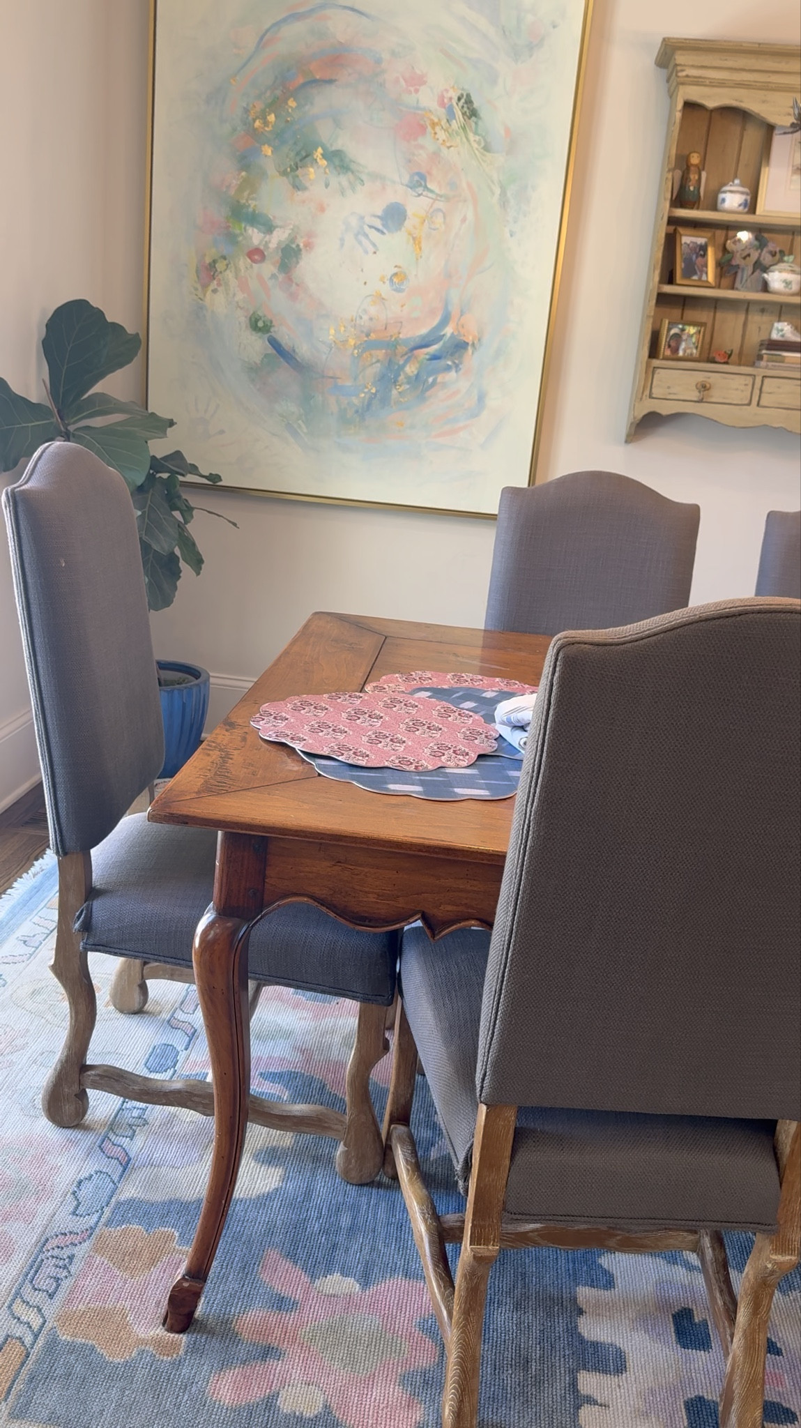 Placemats and napkins really makes such a difference in the tone of our family meals or even just breakfast at the island. These are my favorite placemats because they are wipeable and reversible ￼(come in other colors/prints) and the napkins are easy to throw in the wash and have the kiddos fold!

Yes the kiddos can set the table by the way!

#LTKKids #LTKHome #LTKfoodie
