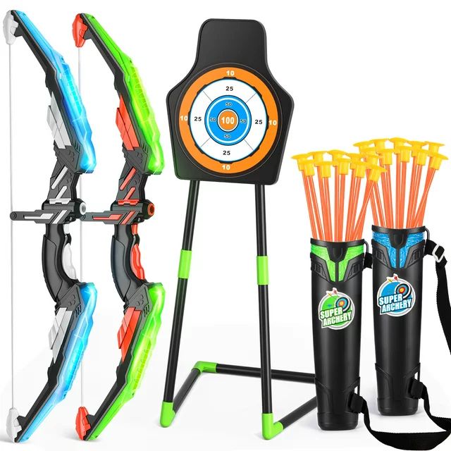 TEMI 2 Pack Set Kids Archery Toy Bow for Arrow Plastic Set Fun Toys with Sucker Gift Set Toys  Ag... | Walmart (US)