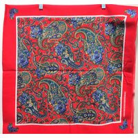 Vintage Paisley Floral Bandana Diy Pillow Panel Quilt Fabric Cotton Poly Blend Rn 14193 Blue Roses N | Etsy (US)