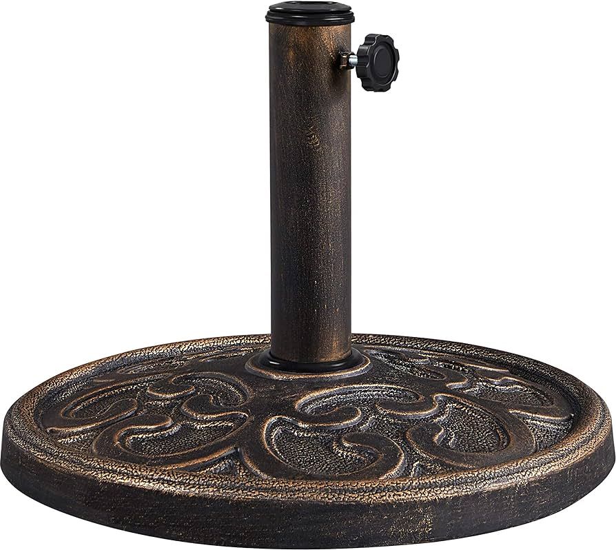 Yaheetech 22lbs Heavy Duty Round Antiqued Umbrella Base All Weather Umbrella Stand for Outoor Pat... | Amazon (US)