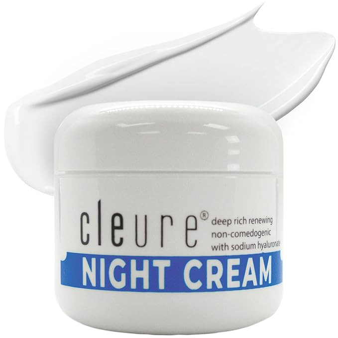 Cleure Hyaluronic Acid & Shea Butter Anti-Aging Night Cream for Sensitive Skin, Gluten, Salicylat... | Amazon (US)