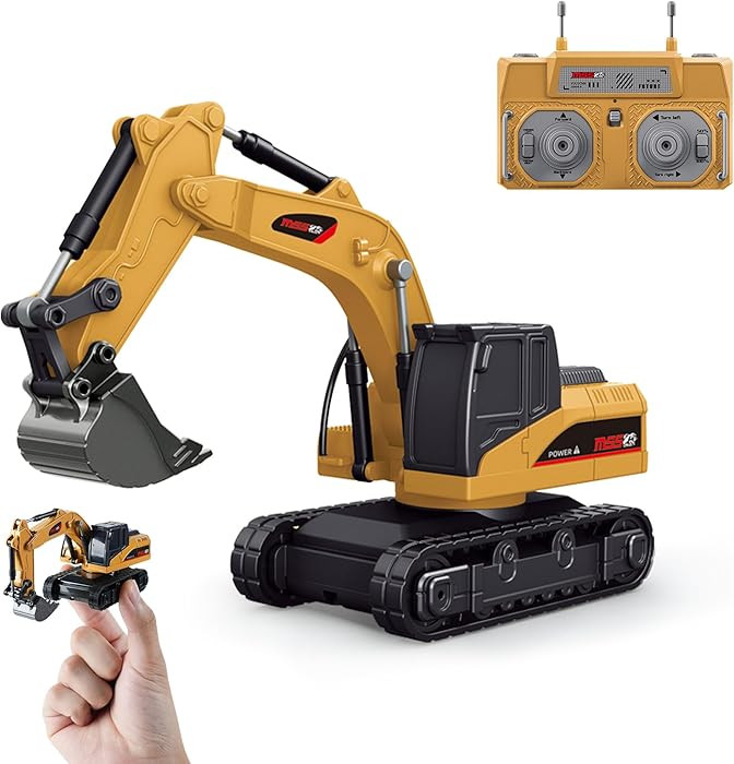 BRRRRT 1/64 Remote Control Excavator,Remote Control Construction Vehicles with Metal Shovel,Type-... | Amazon (US)