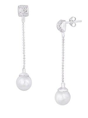 Sterling Silver and Pearl Linear Drop Earrings | Lord & Taylor