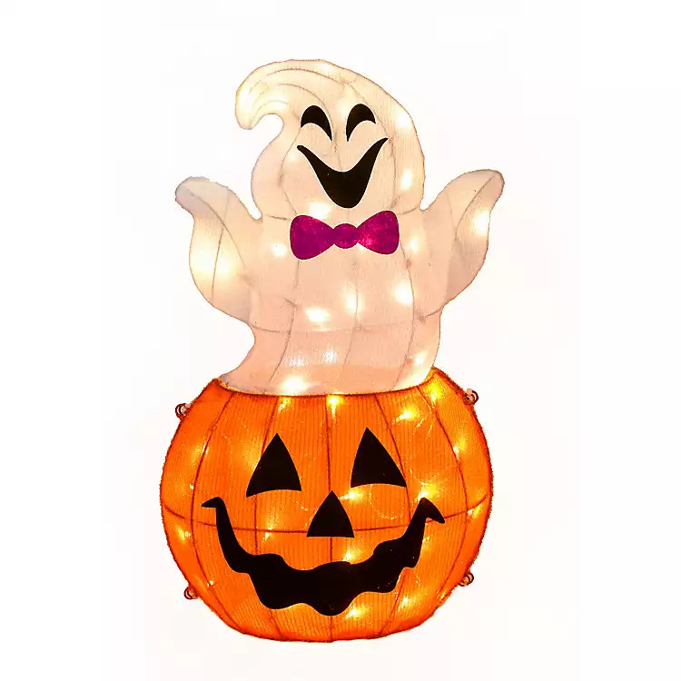 Pre-Lit Ghost and Pumpkin Outdoor Decoration | Kirkland's Home