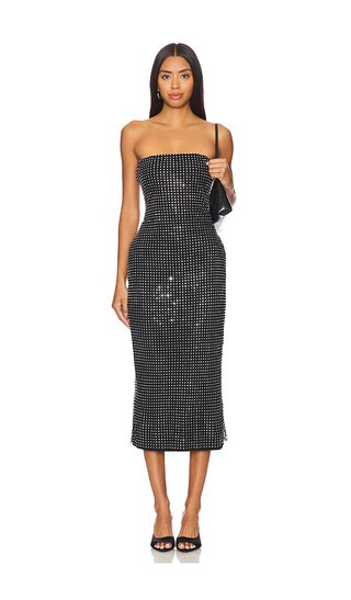 Elizabeth Dress in Black & Silver | Revolve Clothing (Global)