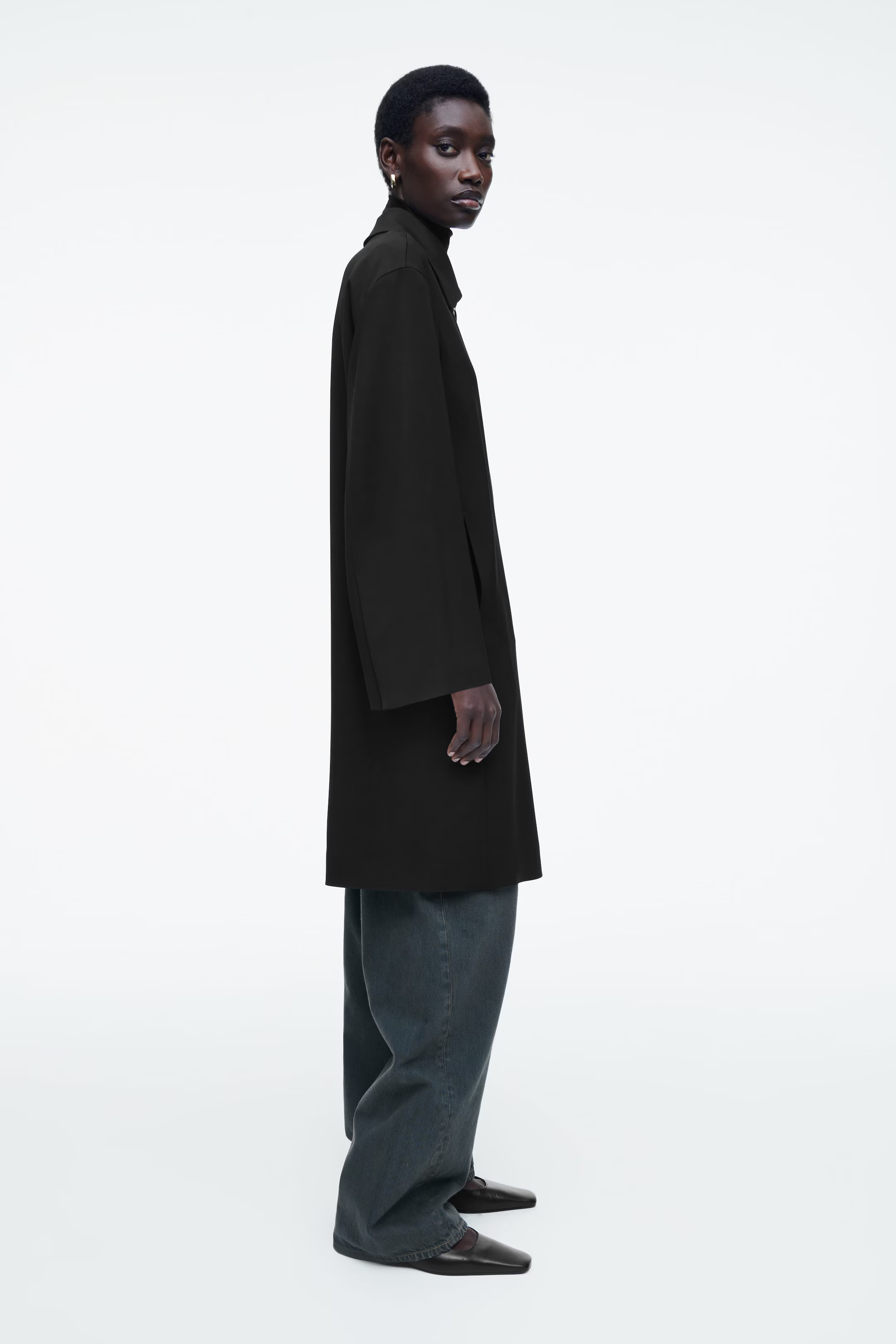 SINGLE-BREASTED CAR COAT - BLACK | COS | COS (EU)