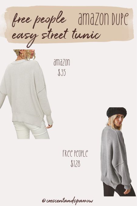 free people easy Street tunic Amazon dupe! perfect for fall and this upcoming winter season! #AmazonFind #FreePeople #Amazon #FallOutFit #Cozy

#LTKstyletip #LTKunder50 #LTKSeasonal