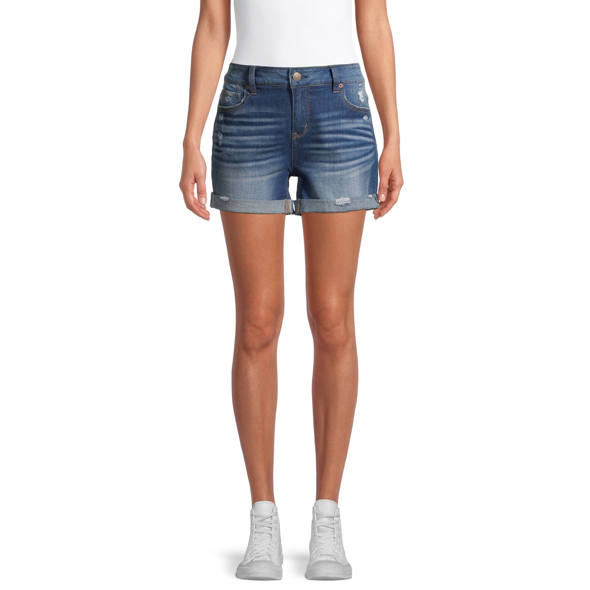 Time and Tru Women's Mid Rise Core Short | Walmart (US)