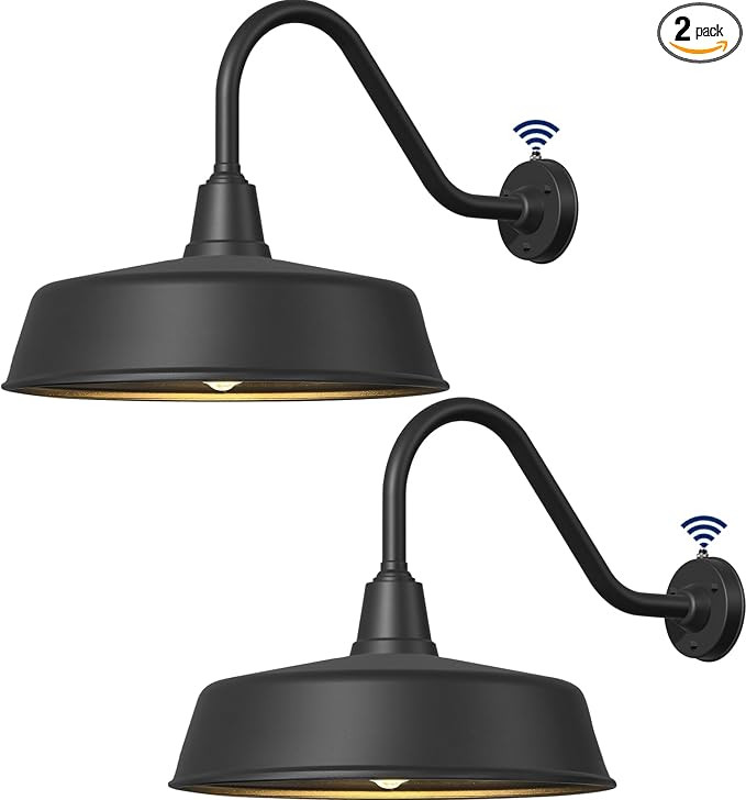 24" Large Outdoor Gooseneck Barn Lights Dusk to Dawn - Classic Farmhouse Light Fixtures with Exte... | Amazon (US)