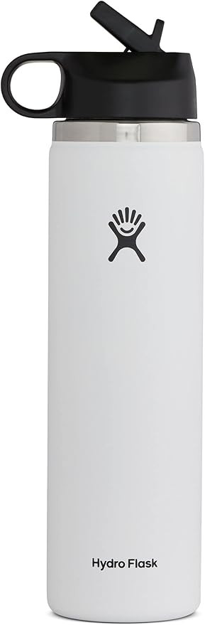 Hydro Flask 24 oz Wide Mouth with Straw Lid Stainless Steel Reusable Water Bottle - Vacuum Insul... | Amazon (US)