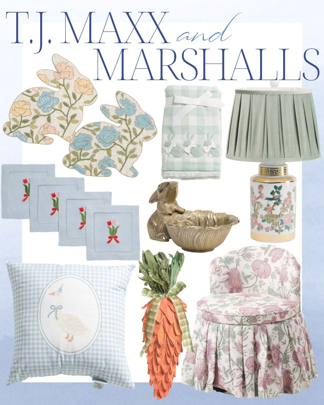 Spring home decor finds from T.J. Maxx and Marshalls 🌸 Soft pastels, bunny accents, florals, and charming details that make easy seasonal updates for Easter and beyond. These budget-friendly decor pieces are perfect for adding a fresh, collected look to your home.

spring home decor, easter decorations, tj maxx home finds, marshalls home decor, pastel home accents, bunny decor, affordable home decor 

 #LTKSeasonal #LTKHome