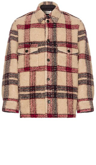 Kervont Blanket Coat in Burgundy & Ecru | Revolve Clothing (Global)