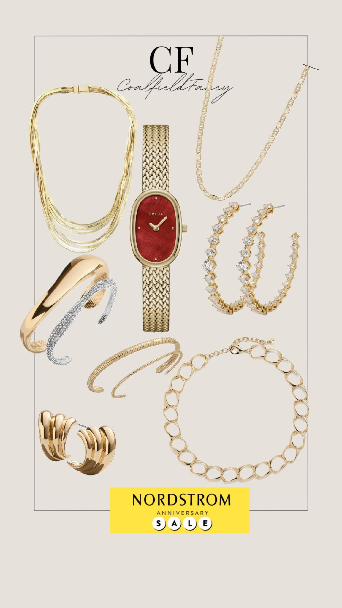 N sale jewelry accessories 
Gold earrings
Gold watch
Gold necklace
Gold bracelets