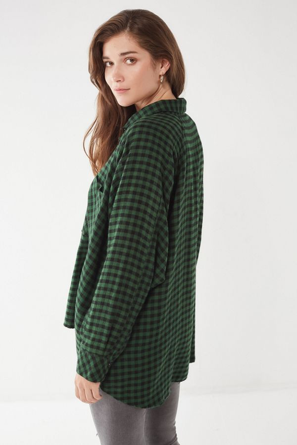 UO Brendan Drapey Flannel Button-Down Shirt | Urban Outfitters (US and RoW)