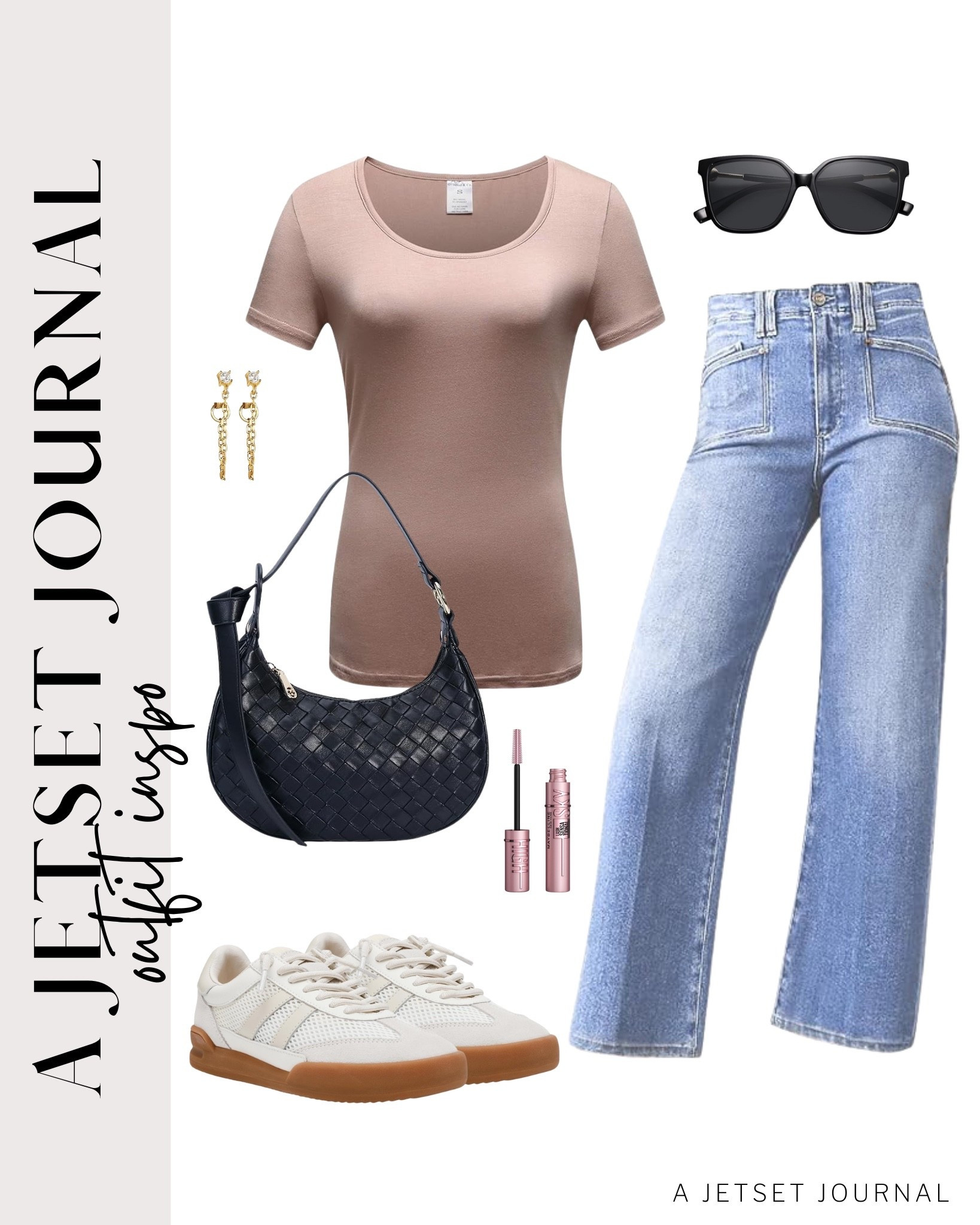 Style your simple wide legg jeans and scoop neck shirt by adding this cute handbag, sneakers, sunglasses, and gold earrings!
maybelline sky high mascara, trendy look, viral products, casual outfit idea, summer finds, how to style, ways to style, summer wardrobe, amazon fashion, affordable style, shoe inspo, gold earrings

#LTKU #LTKStyleTip #LTKSeasonal