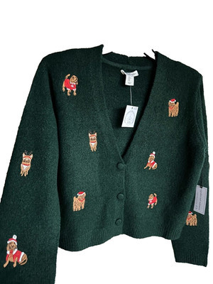 NWT Cupcakes  and Cashmere Cardigan With Dogs Faces Size MED | eBay US