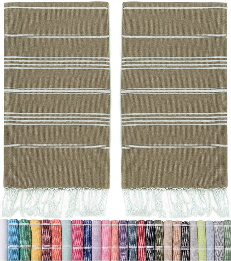 HAVLULAND |Pack of 2| Turkish Beach Towels Oversized 39x71, 100% Turkish Cotton Sand Free Quick D... | Amazon (US)