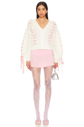 Laurel Cardigan in White | Revolve Clothing (Global)