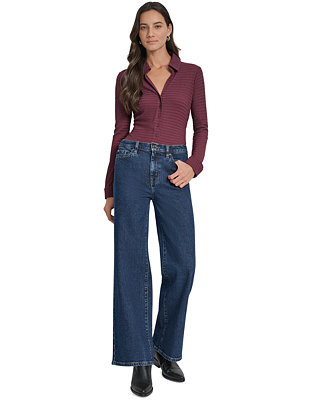 Women's High Rise Modern Wide Leg Jeans | Macy's
