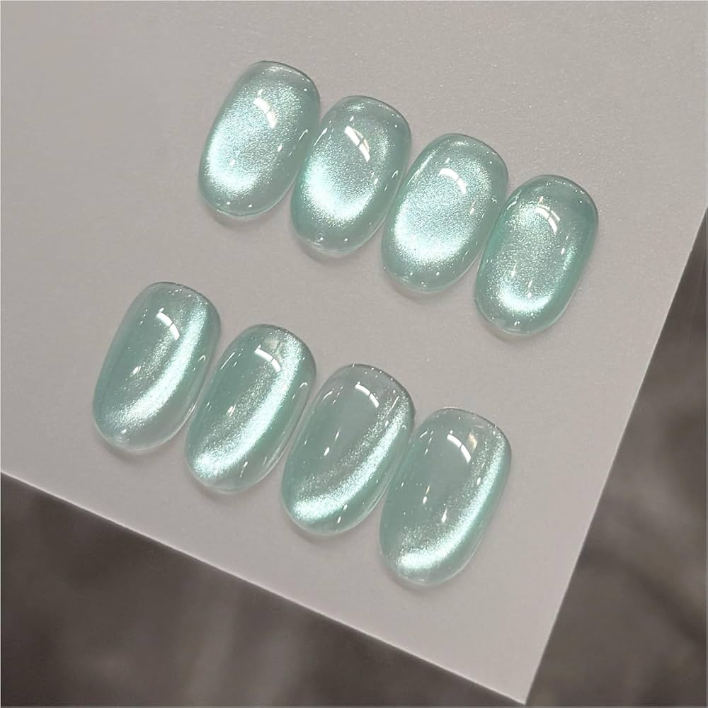 GAOY Blue Glassy Cat Eye Gel Nail Polish, 16ml Glitter Holographic Nail Polish with Magnet, Refle... | Amazon (US)