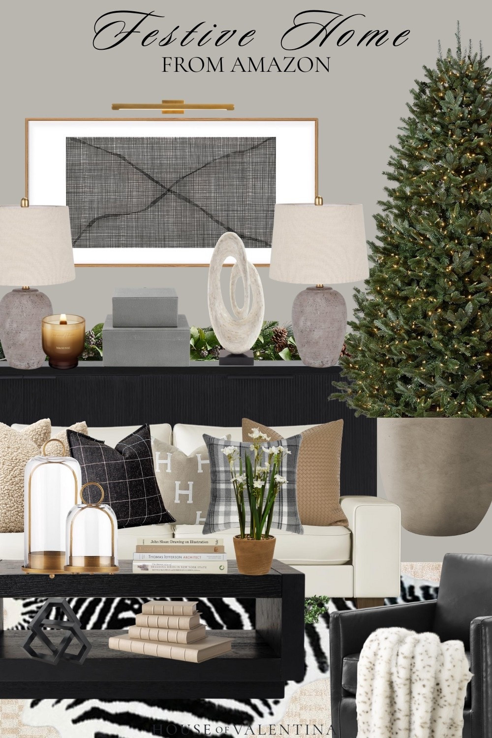 This look is cozy, stylish, and just the right amount of holiday magic.
Think twinkling lights, layered textures, elevated neutrals, and greenery that feels fresh and full. The kind of Christmas styling that whispers luxury, warmth, and a home meant for gathering.

#LTKHoliday #LTKSeasonal #LTKHome