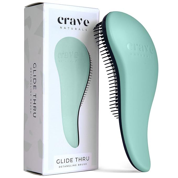 Crave Naturals Glide Thru Detangling Brush for Adults & Kids - Hair Detangler Brush for Natural, Cur | Amazon (US)