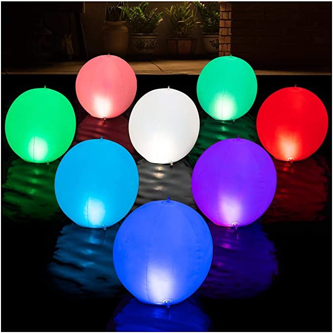 HAPIKAY Solar Floating Pool Lights - Pack of 2 Solar Powered Color Changing 14-inch Balls - Float... | Amazon (US)