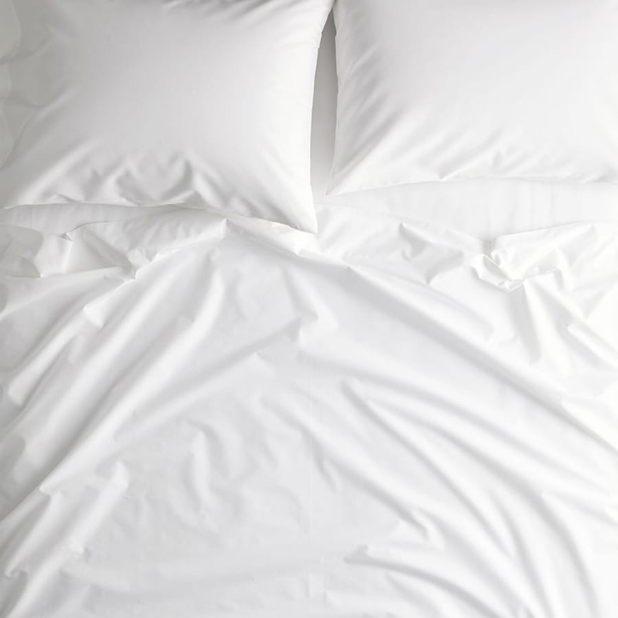 Classic Cool Organic Cotton Percale Solid Bed Sheet Set - White, King | The Company Store