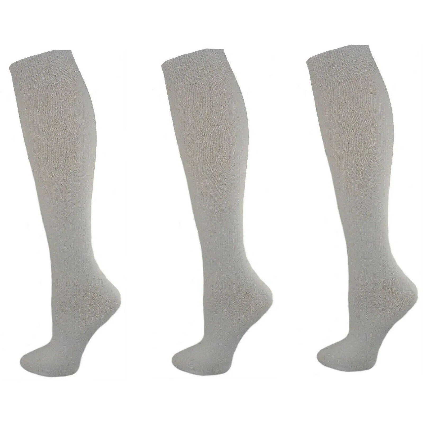 Sierra Socks Girl's School Uniform Knee High 3 pair Pack Cotton Socks G7200 (L/Shoe Size 6-9, Whi... | Walmart (US)
