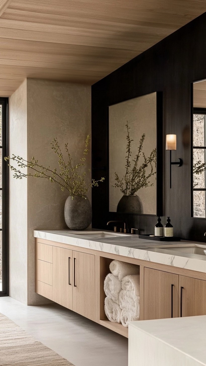 Earthy modern primary bathroom 🖤

#LTKSaleAlert #LTKHome