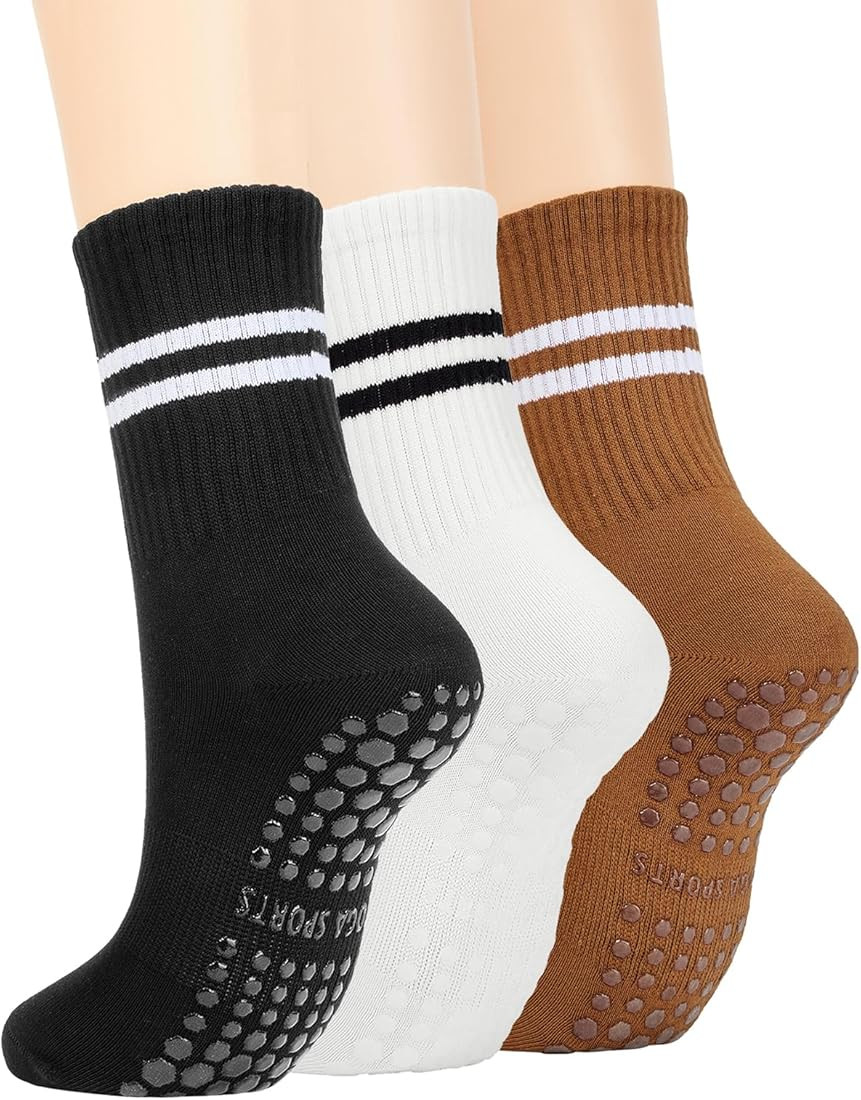American Trends Pilates Socks with Grips for Women Yoga Socks Barre Socks Non Slip Socks | Amazon (US)