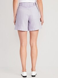 Extra High-Waisted Taylor Linen-Blend Trouser Shorts for Women -- 6-inch inseam | Old Navy (US)
