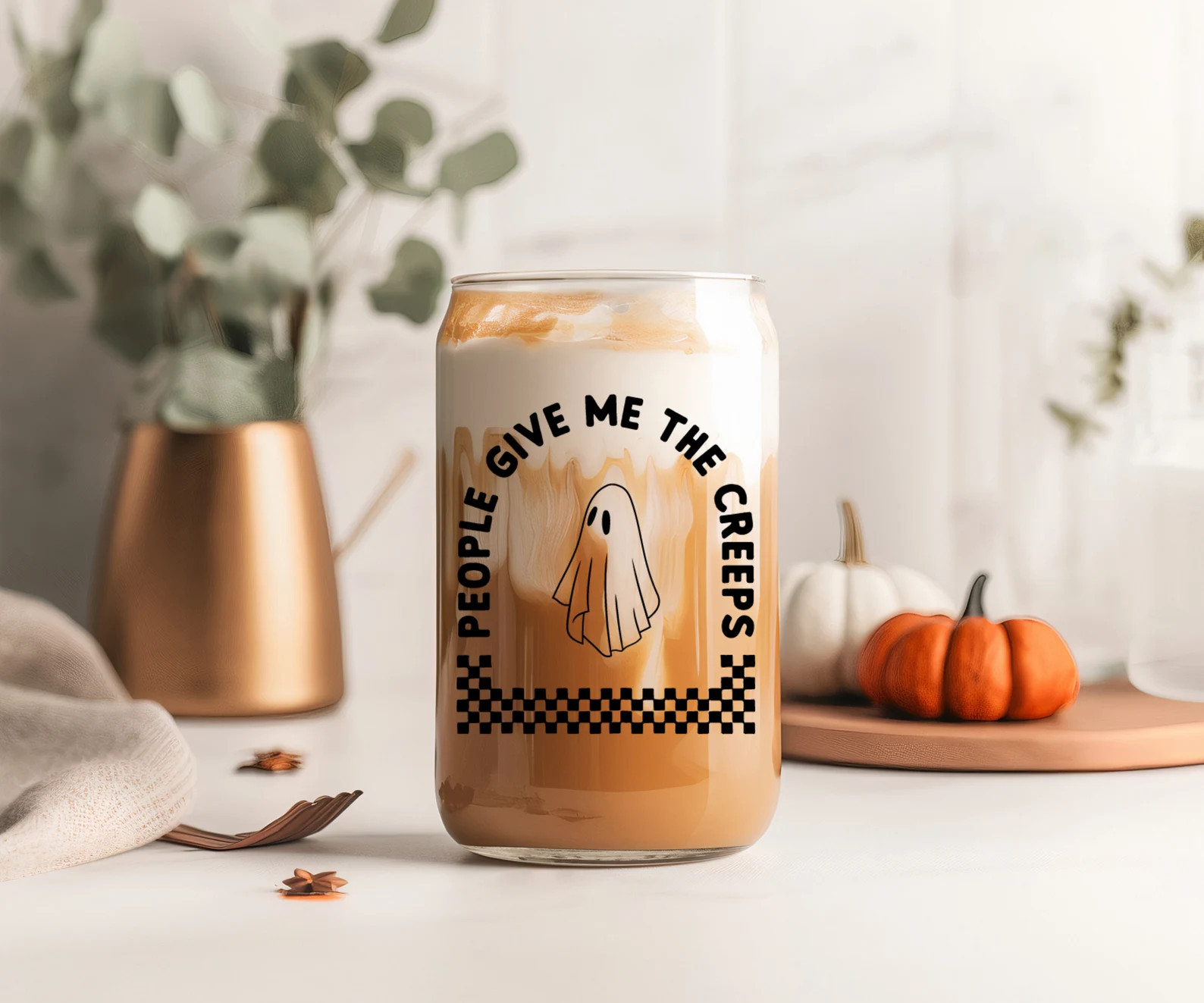 People Give Me the Creeps Can-shaped Glass Halloween Cup - Etsy | Etsy (US)