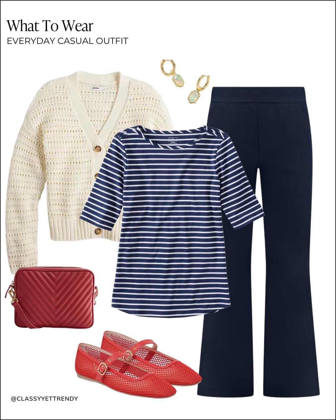 Everyday Casual Spring Outfits: Mix & Match Trending Styles With Accent Colors For Moms, Teachers, Work From Home Women ✔️ Everyday Casual Capsule Wardrobe: Spring 2025 Collection, now available in the Classy Yet Trendy Store! 🌷