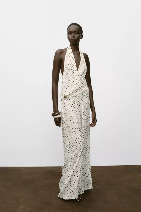 POLKA DOT HALTER JUMPSUIT | Zara US