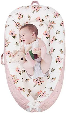 LOAOL Baby Lounger, Baby Nest Co Sleeping Portable Baby Bassinet Bed 100% Breathable & Hypoallerg... | Amazon (US)