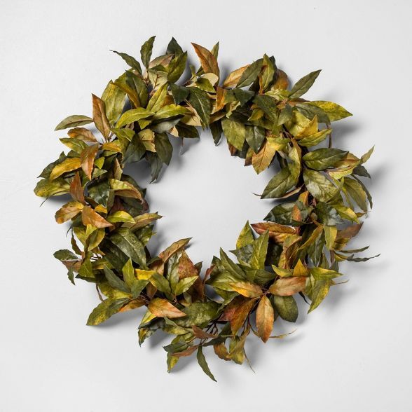 24" Faux Bay Leaves Wreath - Hearth & Hand™ with Magnolia | Target