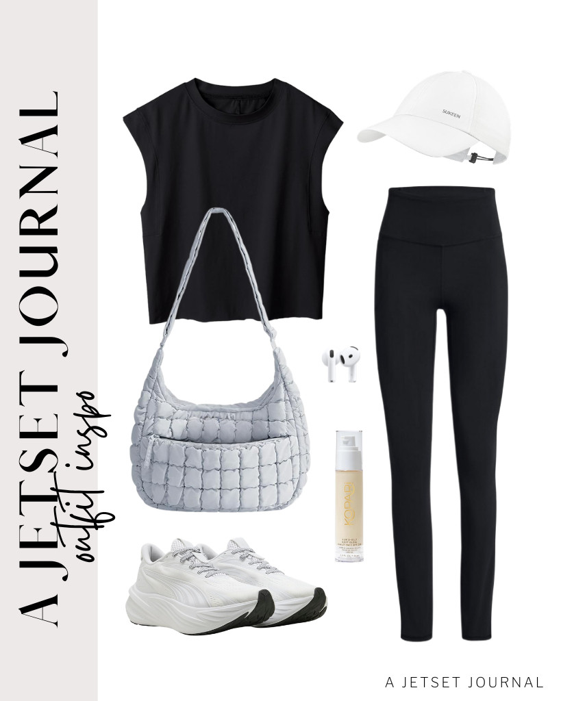 This combo of the black sleeveless athletic cropped top and SINOPHANT leggings is perfect for an active day. Pair these with PUMA lace-up sneakers and carry a quilted crossbody bag from BAGSMART. Complete the look with a light layer of Kopari daily sunscreen. 

#LTKSeasonal #LTKSaleAlert #LTKTravel
 

 