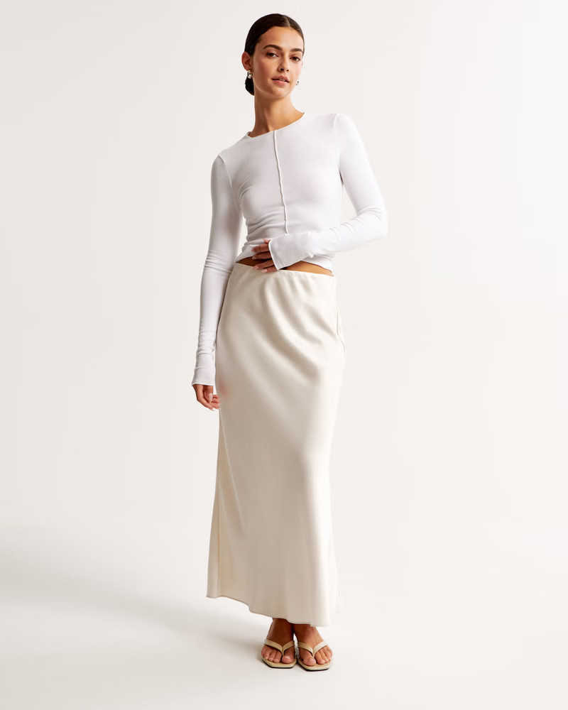 Satin Column Maxi Skirt | Abercrombie & Fitch (US)