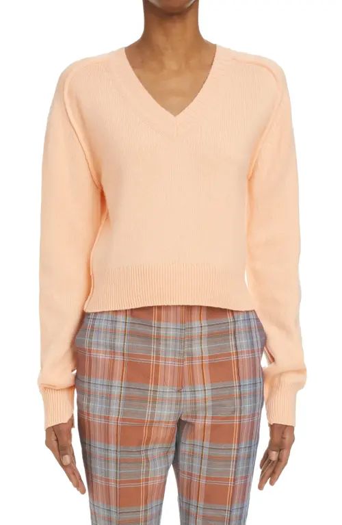 Acne Studios Kavril Cool Wool & Cashmere Sweater in Peach Orange at Nordstrom, Size X-Small | Nordstrom